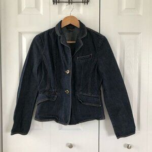 The Limited Dark Wash 2 Button Denim Jean Jacket